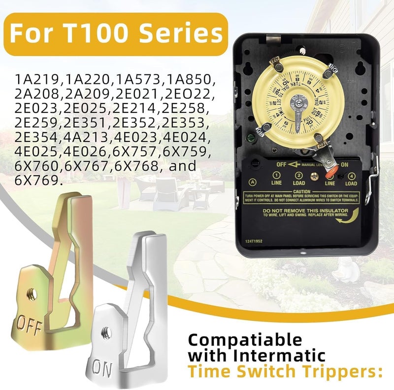 Pretwad 6 PCS Time Switch Replacement Trippers Kit Compatible with Intermatic 156T1978A for T100 Series Clock Dial Trippers Timers Intermatic Timer Parts, Pool Timer On Off Clip Parts - Image 3
